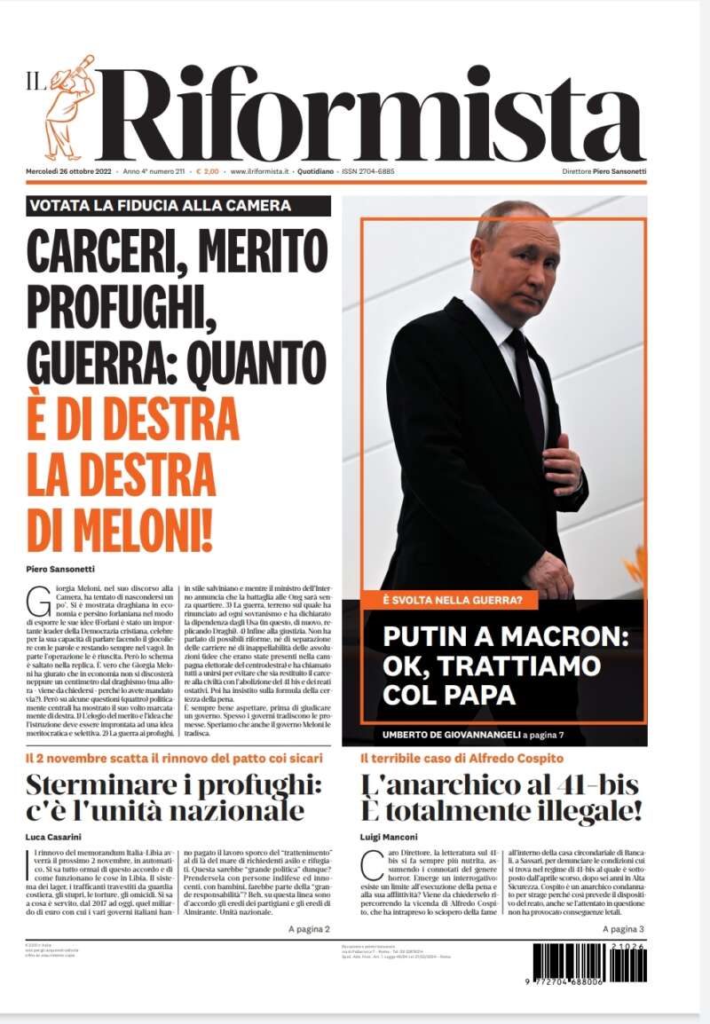 Quotidiano del 26 ottobre 2022