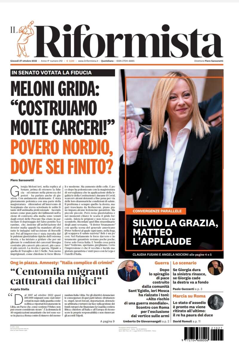 Quotidiano del 27 ottobre 2022
