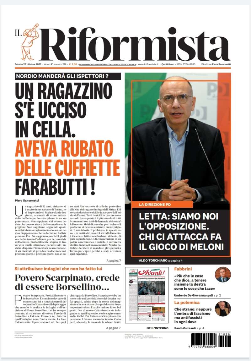 Quotidiano del 29 ottobre 2022