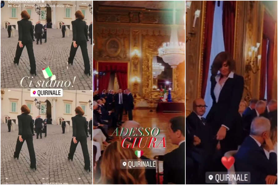 Bernini show su Instagram, le stories ‘trash’ della ministra dell’Università per il giuramento sulle note di Ambra e Noemi