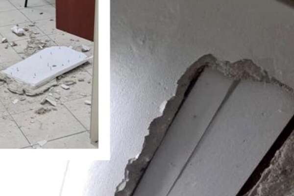 La foto del nuovo cedimento condivisa dalla pagina Facebook “L’Eco di Barbagia”