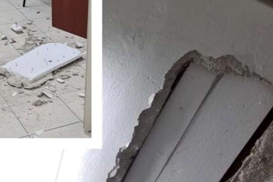 La foto del nuovo cedimento condivisa dalla pagina Facebook “L’Eco di Barbagia”