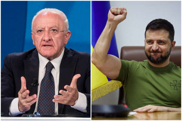 “Zelensky non può decidere con armi, soldi e bollette nostre. Bisogna dire che l’Italia è in guerra”, l’attacco di De Luca alla Nato