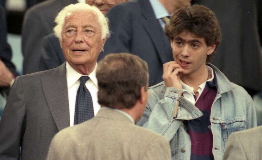 ROMA 22 MAGGIO 1996 FINALE DI CHAMPIONS LEAGUE JUVENTUS -AJAX
NELLA FOTO GIIANNI AGNELLI E ANDREA AGNELLI
AG ALDO LIVERANI SAS