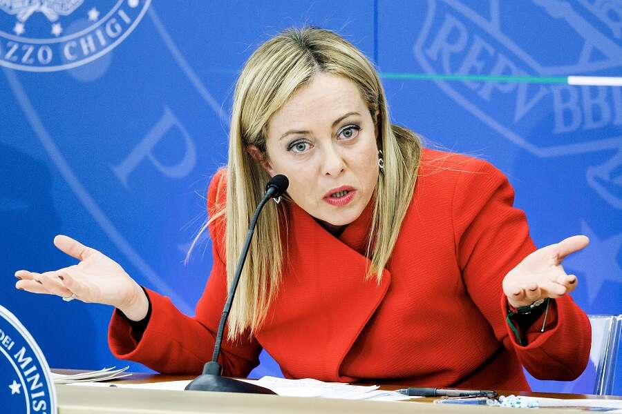 Foto Roberto Monaldo / LaPresse
22-11-2022 Roma 
Politica
Conferenza stampa del presidente del Consiglio Giorgia Meloni per illustrare la legge di Bilancio
Nella foto Giorgia Meloni

22-11-2022 Rome (Italy)
Politics
Press conference by Prime Minister Giorgia Meloni on the Budget law
In the pic Giorgia Meloni