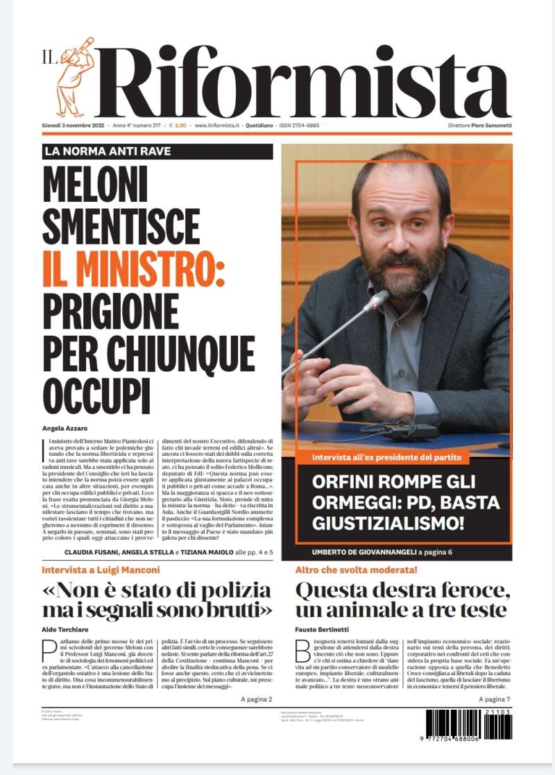 Quotidiano del 3 novembre 2022