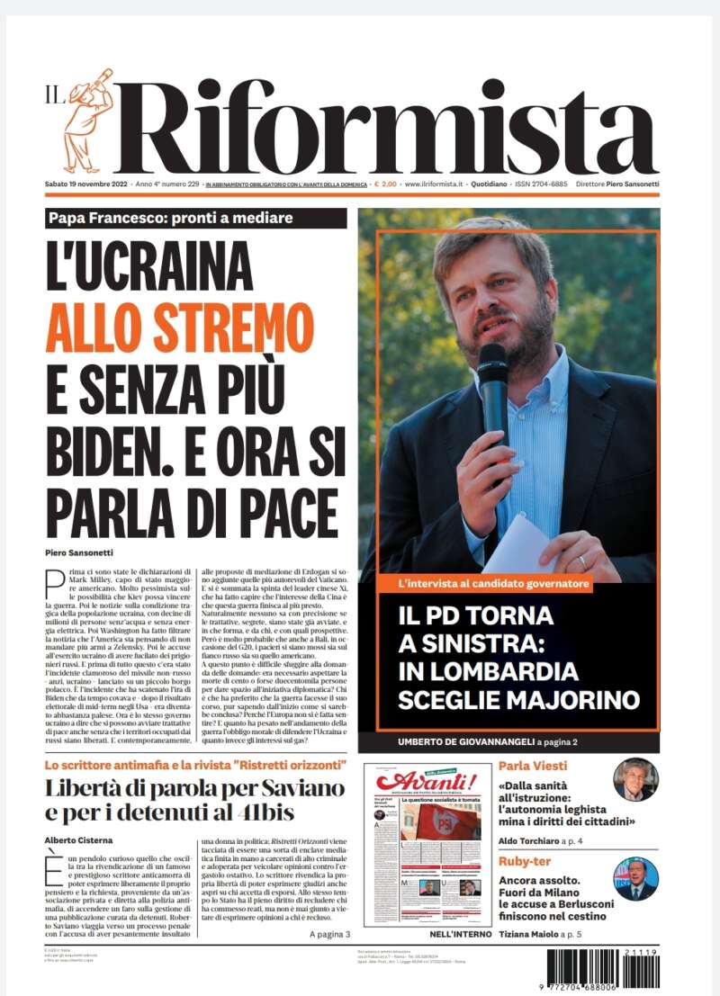 Quotidiano del 19 novembre 2022