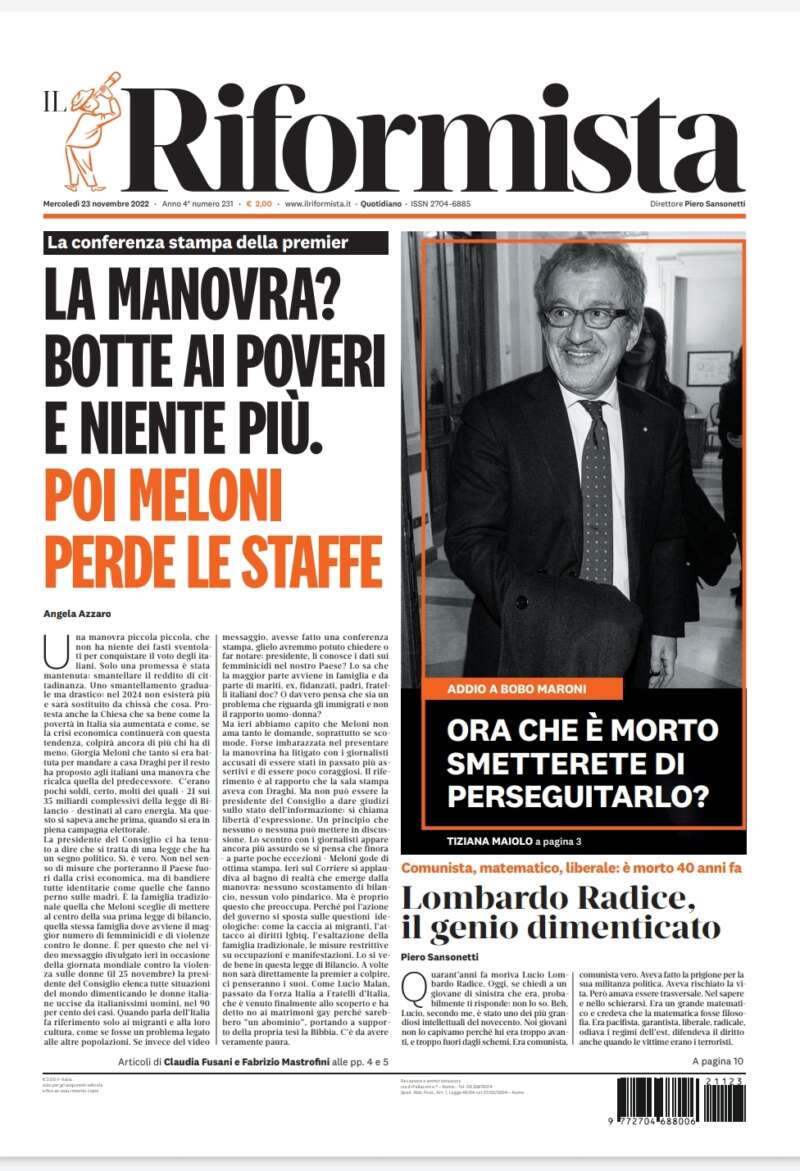 Quotidiano del 23 novembre 2022