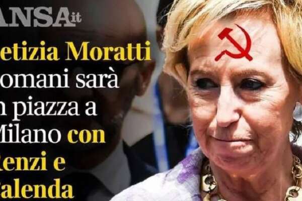Moratti con falce e martello rossi, la Lega contro l’ex alleata e vicepresidente della Lombardia su Twitter: “Ha scelto di virare a sinistra”
