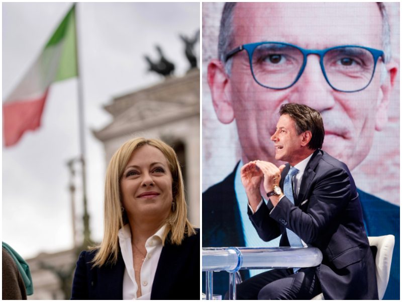 Meloni vola, il M5s supera e stacca il Pd: l’ultimo sondaggio EMG sui partiti