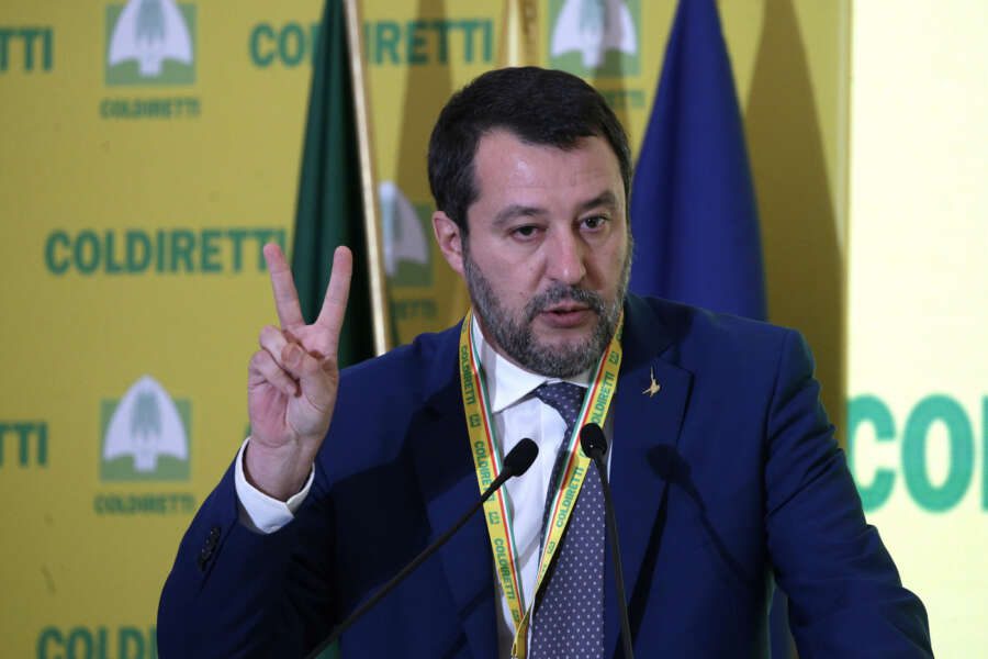 Foto Cecilia Fabiano/LaPresse 24-11-2022 Roma, Italia – Politica –  Forum internazionale dell’agricoltura e dell’alimentazione   – Nella Foto : Matteo Salvini 
November 24 , 2022 Rome, Italy – Politics   –  International forum of agricolture and alimentation – In the photo: Matteo Salvini