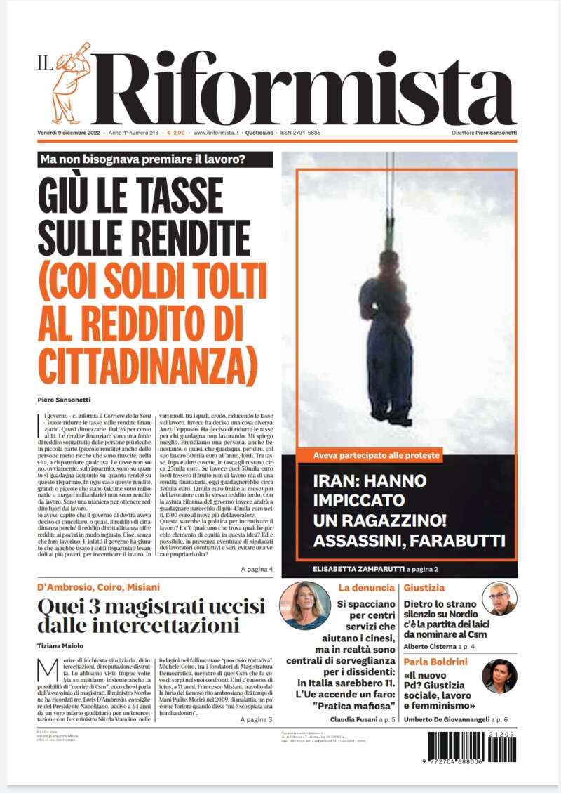 Quotidiano del 9 dicembre 2022