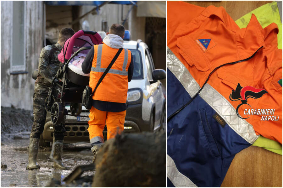 Lo sciacallo di Ischia, nel giorno dei funerali della famiglia Monti viene fermato con gli indumenti rubati alla Protezione civile