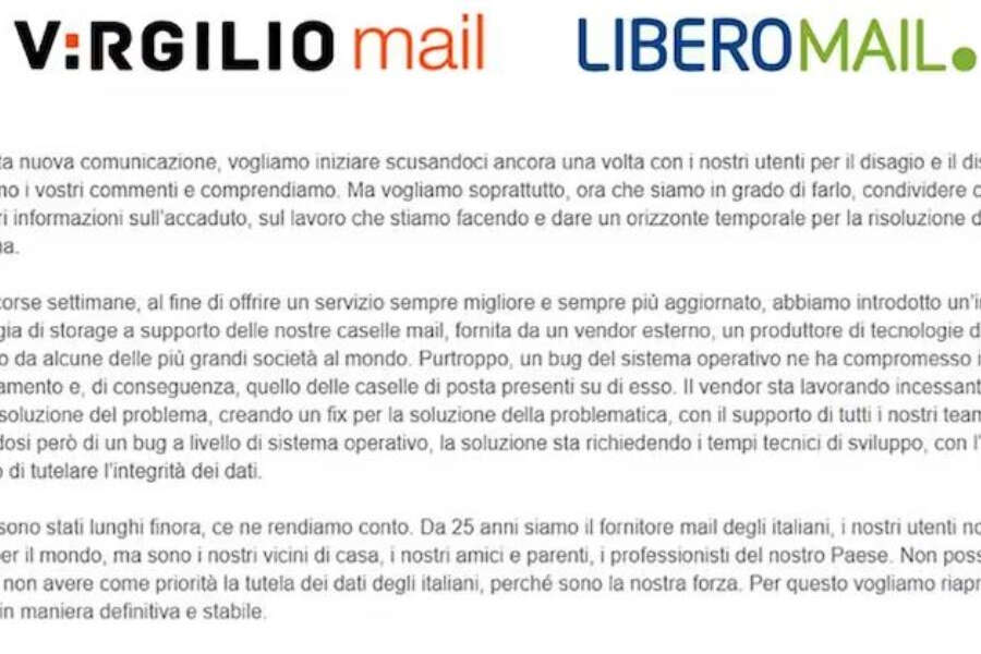 Le mail di Libero e Virgilio non funzionano da 4 giorni, preparati reclami e class action: come chiedere il risarcimento