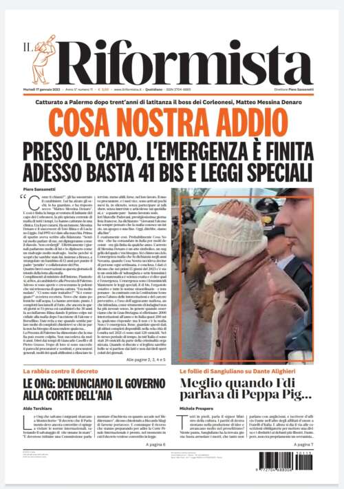 Quotidiano del 17 gennaio 2023