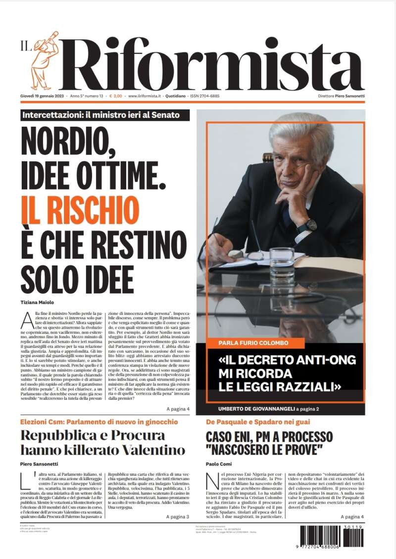Quotidiano del 19 gennaio 2023