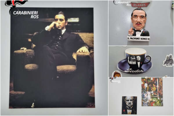Matteo Messina Denaro e la passione per il film ‘Il Padrino’: nei covi poster e gadget del film LE FOTO