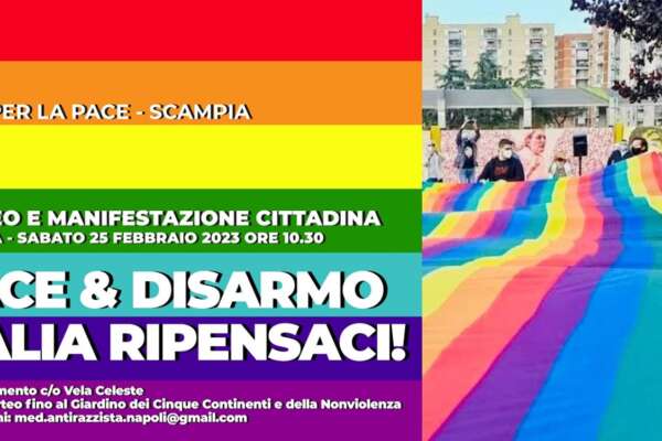 Scampia in strada per la pace in Ucraina: “Portate armi giocattolo da buttare nella munnezza”