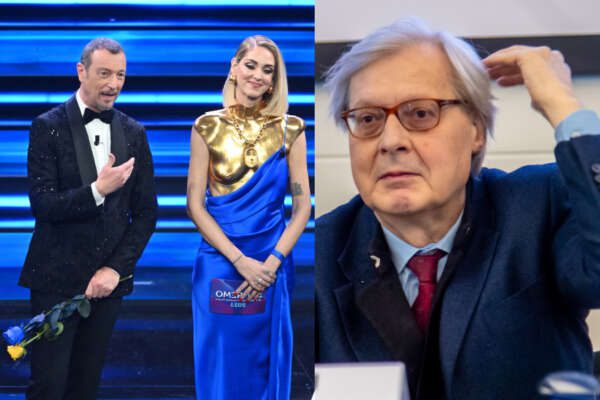 Sgarbi contro Sanremo: “Ferragni inetta, Benigni bollito. Amadeus? Meglio Morgan”