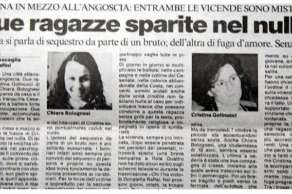 La storia della scomparsa di Cristina Golinucci e Chiara Bolognesi, perché 30 anni dopo i due casi potrebbero essere collegati
