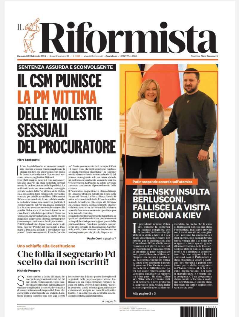 Quotidiano del 22 febbraio 2023