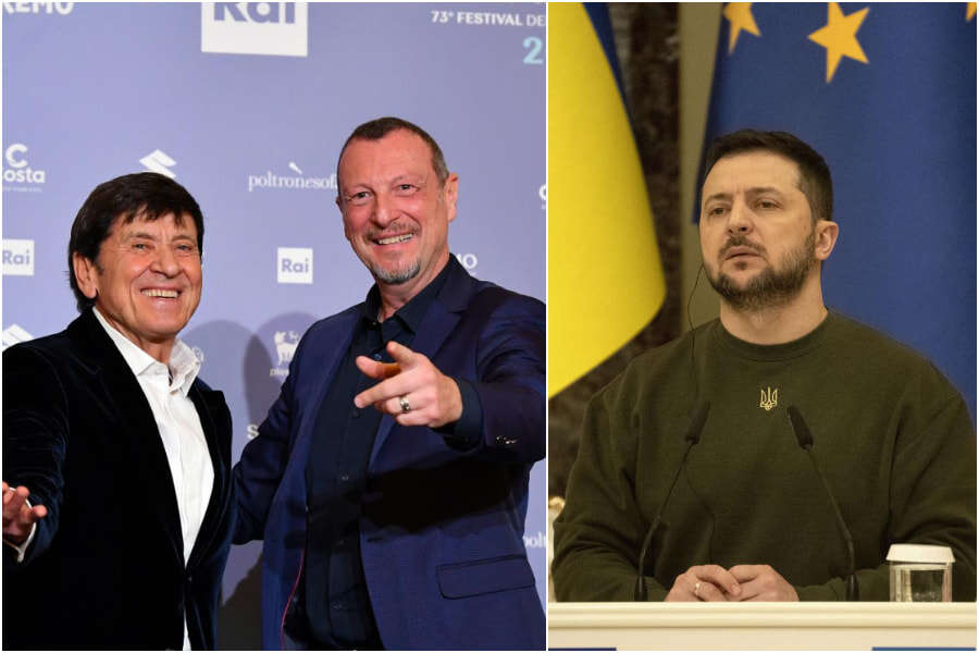 Zelensky a Sanremo ma senza videomessaggio: all’Ariston solo un testo letto da Amadeus