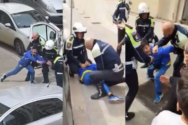 Il video del corriere scaraventato fuori dal furgone dai vigili, ginocchio in testa per aver parcheggiato sulle strisce: “Aiutatemi!”