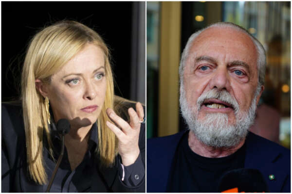 Scontri Napoli-Eintracht, De Laurentiis: “Meloni faccia come Thatcher con gli hooligans, il tifo è un pretesto” Scontri Napoli-Eintracht, De Laurentiis: “Meloni faccia come Thatcher con gli hooligans, il tifo è un pretesto”