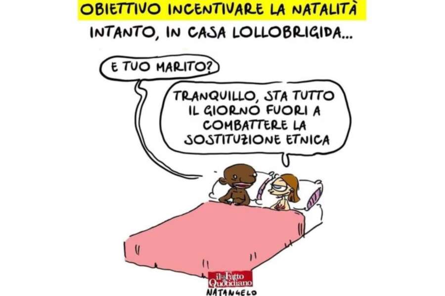 Vignetta di Natangelo contro Arianna Meloni è fascismo