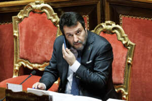 Foto Roberto Monaldo / LaPresse
16-02-2023 Roma 
Politica
Senato – Question time
Nella foto Matteo Salvini 

16-02-2023 Rome (Italy)
Politics
Senate – Question time
In the pic Matteo Salvini