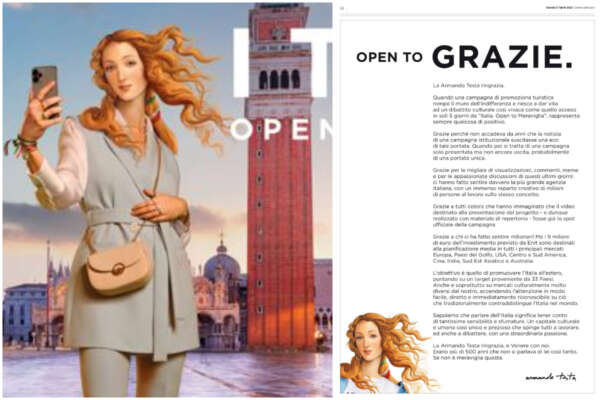 Open to Meraviglia massacrata ma la Armando Testa ringrazia: “Ci fate sentire milionari” Open to Meraviglia massacrata ma la Armando Testa ringrazia: “Ci fate sentire milionari”