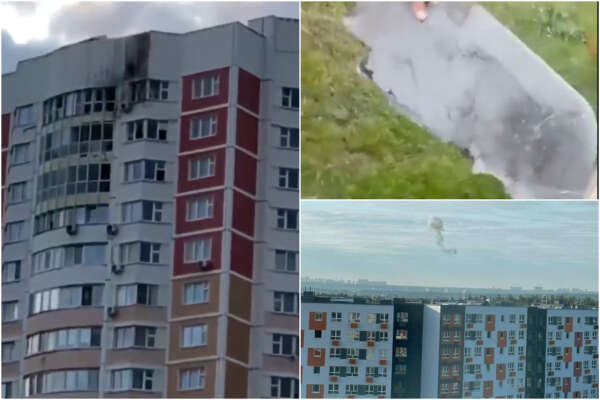 Mosca attaccata con droni “ucraini”, edifici danneggiati e feriti lievi
