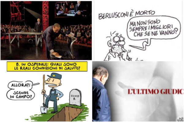 Berlusconi e gli sciacalli, Fatto, Repubblica, Micro Mega e vignettisti: la brigata degli haters che calpesta la memoria del Cav