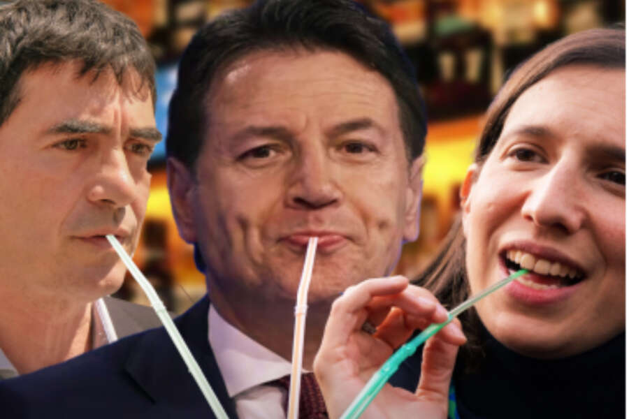 Il patto della limonata, Conte, Schlein e Fratoianni e la campagna elettorale nel bar-acquario e non tra la gente