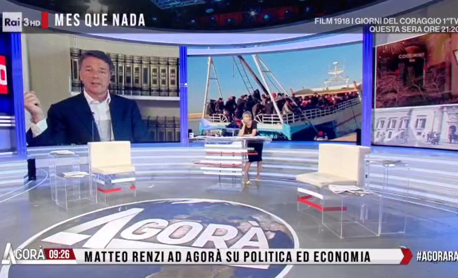Renzi ad Agorà: “Da quando c’è il Governo Meloni gli sbarchi dei migranti sono raddoppiati”