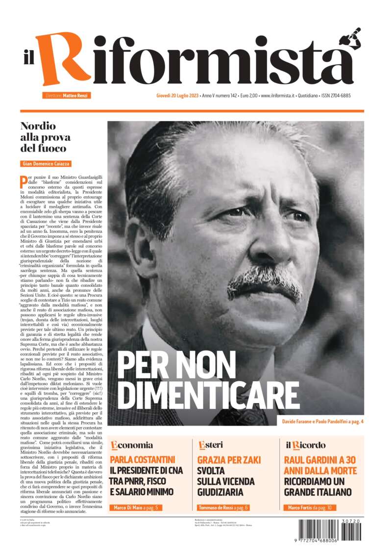 Quotidiano del 20 luglio 2023