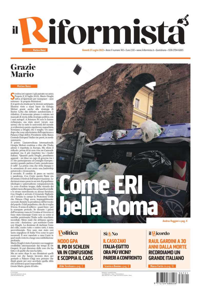 Quotidiano del 21 luglio 2023