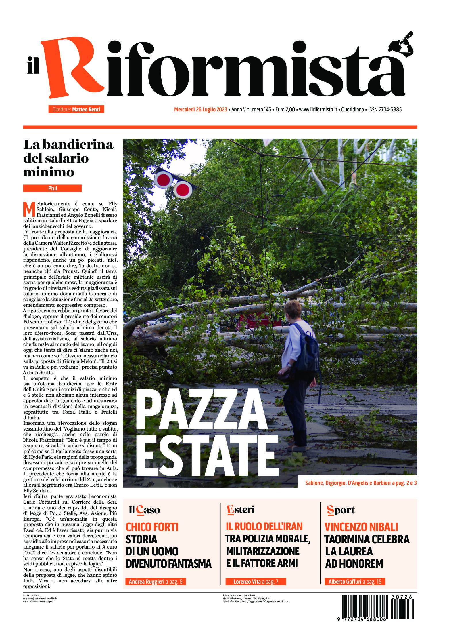Quotidiano del 26 luglio 2023