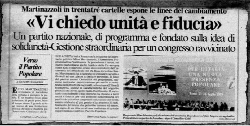 Trent’anni fa l’addio alla Dc