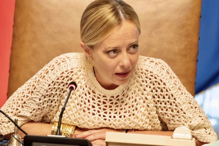 Foto Filippo Attili/Palazzo Chigi/LaPresse 28-08-2023 Roma, Italia Politica Il Presidente del Consiglio Giorgia Meloni  al Consiglio dei Ministri a Palazzo ChigiDISTRIBUTION FREE OF CHARGE – NOT FOR SALE – Obbligatorio citare la fonte LaPresse/Palazzo Chigi/Filippo Attili