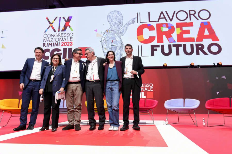 MAURIZIO LANDINI CGIL, LUCIA ANNUNZIATA GIORNALISTA, ELLY SCHLEIN SEGRETARIA PD, NICOLA FRATOIANNI SINISTRA ITALIANA, GIUSEPPE CONTE M5S, CARLO CALENDA AZIONE