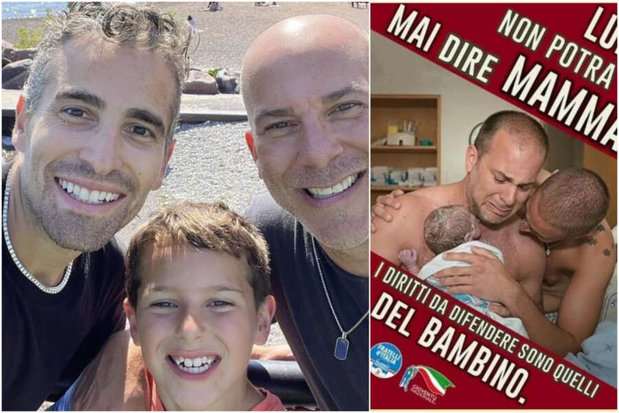 Fratelli d’Italia condannato, il partito di Meloni dovrà risarcire i due papà per la foto con il neonato: “Immagine d’amore”