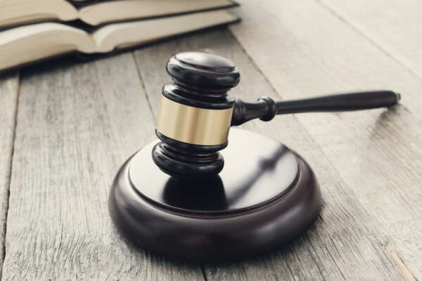 Justice. Judge hammer on the table