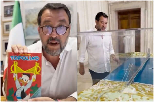 Salvini e la gaffe sul Ponte sullo stretto di Messina: prima il plastico, poi il fumetto di Topolino dove l’opera viene demolita Salvini e la gaffe sul Ponte sullo stretto di Messina: prima il plastico, poi il fumetto di Topolino dove l’opera viene demolita