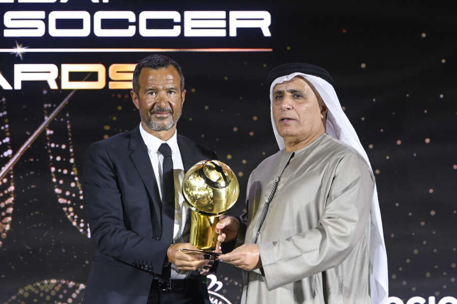 Foto Fabio Ferrari – LaPresse
27 Dicembre 2021 Dubai ( Emirati Arabi )
Calcio
Dubai Globe Soccer Awards 2021 – Tredicesima Edizione.
Nella foto: Jorge Mendes ritira il premio di Top Goal Scorer of All Time: Cristiano Ronaldo

photo Fabio Ferrari – LaPresse
December 27, 2021 Dubai (United Arab Emirate)
Soccer
Dubai Globe Soccer Awards 2021 -13th Edition.
In the pic: Jorge Mendes collects the award of Top Goal Scorer of All Time: Cristiano Ronaldo