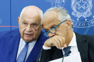 Foto Roberto Monaldo / LaPresse
07-09-2023 Roma 
Politica
Palazzo Chigi – Conferenza stampa al termine del Consiglio dei ministri
Nella foto Carlo Nordio, Matteo Piantedosi

07-09-2023 Rome (Italy)
Politics
Chigi palace – Press conference at the end of the Council of ministers
In the pic Carlo Nordio, Matteo Piantedosi