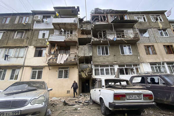 A damaged residential apartment building following shelling is seen in Stepanakert in the breakaway territory of Nagorno-Karabakh in Azerbaijan. Azerbaijan on Tuesday, Sept. 19, 2023, declared that it started what it called an "anti-terrorist operation" targeting Armenian military positions in the Nagorno-Karabakh region and officials in that region said there was heavy artillery firing around its capital. (AP Photo/Siranush Sargsyan)


Associated Press/LaPresse
Only Italy and Spain