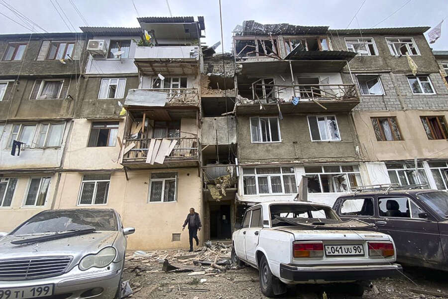 A damaged residential apartment building following shelling is seen in Stepanakert in the breakaway territory of Nagorno-Karabakh in Azerbaijan. Azerbaijan on Tuesday, Sept. 19, 2023, declared that it started what it called an "anti-terrorist operation" targeting Armenian military positions in the Nagorno-Karabakh region and officials in that region said there was heavy artillery firing around its capital. (AP Photo/Siranush Sargsyan)


Associated Press/LaPresse
Only Italy and Spain