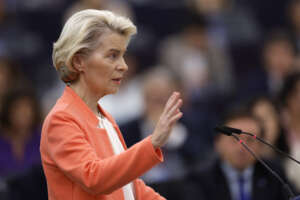 European Commission President Ursula von der Leyen delivers her annual speech on the state of the European Union and its plans and strategies looking ahead, at the European Parliament, Wednesday, Sept. 13, 2023 in Strasbourg, eastern France. (AP Photo/Jean-Francois Badias)

Associated Press/LaPresse
Only Italy and Spain