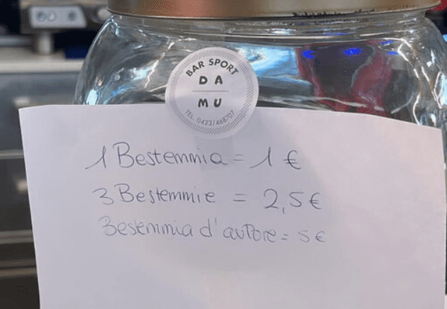 Treviso, multe al bar per chi bestemmia: 1 euro per ogni bestemmia. Il ricavato in beneficenza